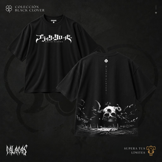 Polo negro con estampado "Calavera de jade" — Calacas Perú, streetwear con humor peruano